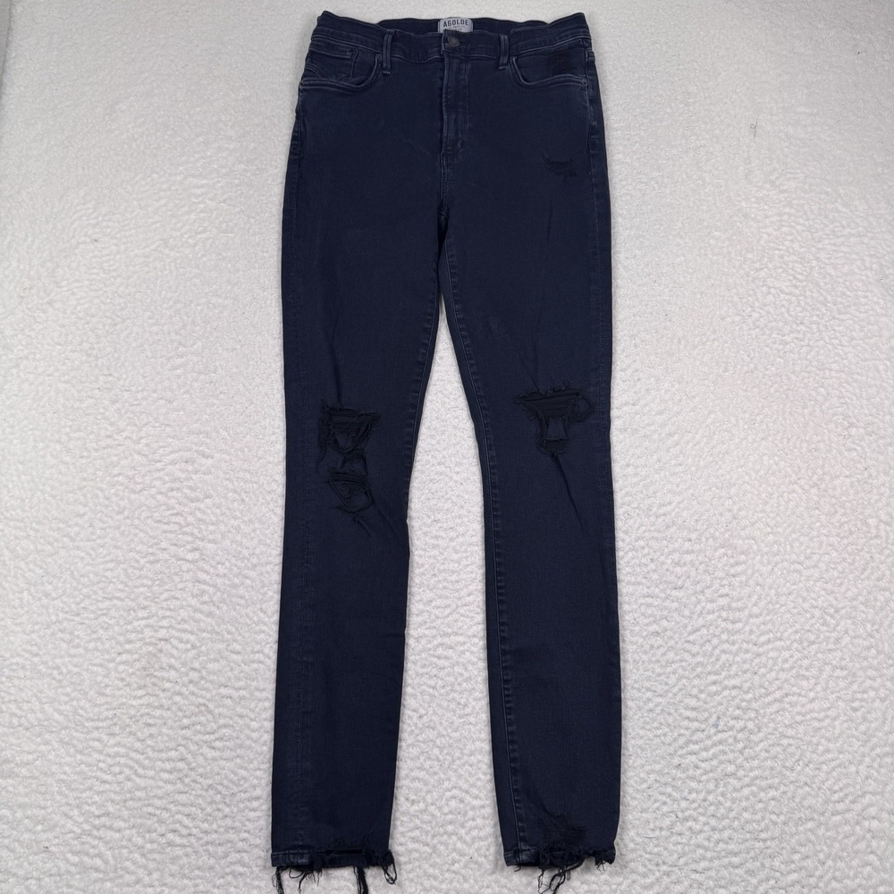 AGOLDE Sophie Jeans Womens 30 Skinny Distressed Raw Hem Stretch Ruthless Wash